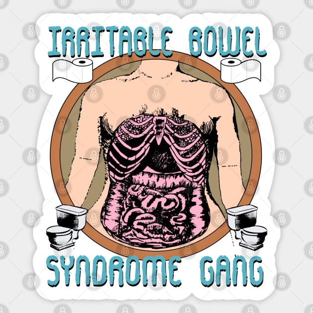 Irritable Bowel Syndrome Gang IBS Gang Sticker by blueversion